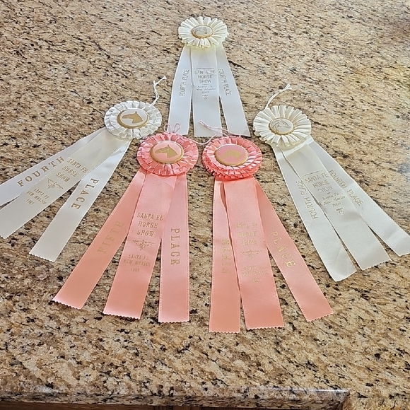 5 Vintage 1966 1967 equestrian Santa Fe horse show award ribbons rosettes - Picture 4 of 14